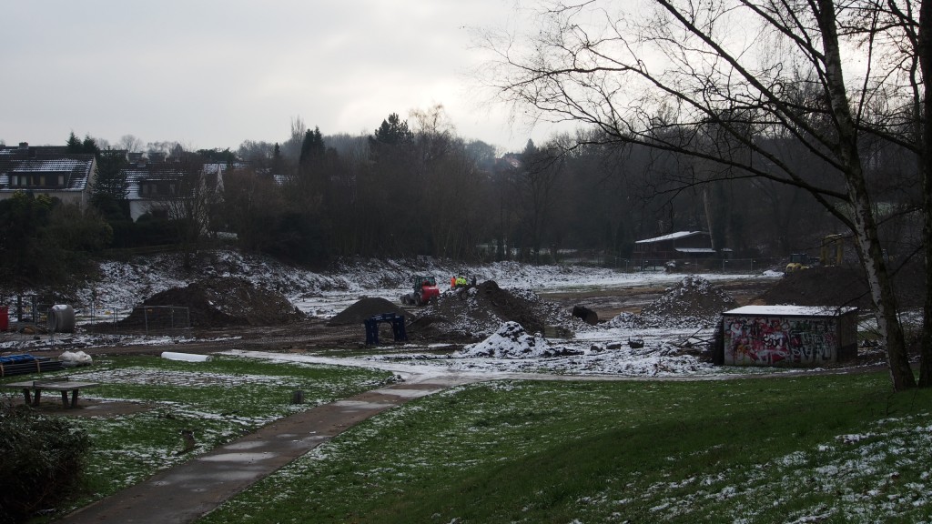 Ein Tag der Ruhe und des Friedens auf der Baustelle