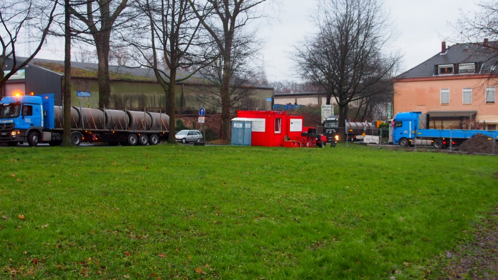 Rückstau an der Großbaustelle Am Kuhlenkamp