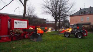 Schweres Gerät wird angeliefert