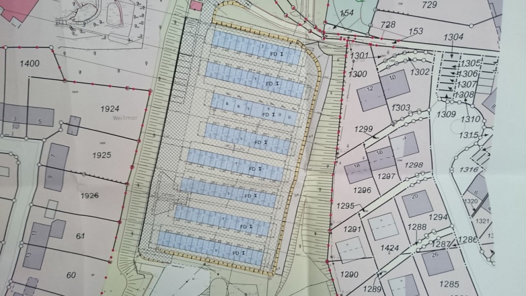 Derzeitige Planung des Containerdorfs (Stadt Bochum)