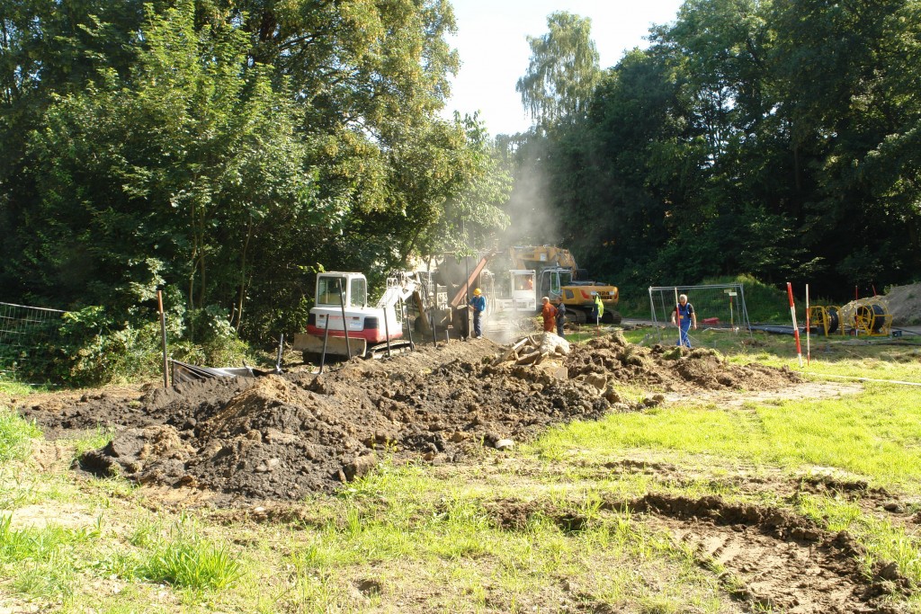 Arbeiten zur Verwallung der Parzellen 2707 und 140 - Blick von Süden aus