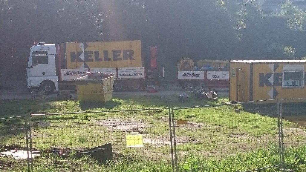 Verfüllungtechnik wird abtransportiert