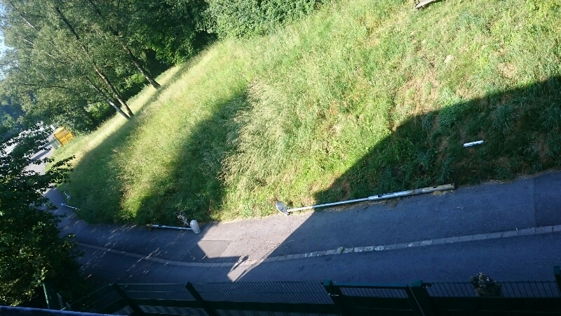 Demontage der Wegbeleuchtung
