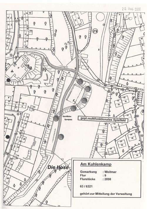 Planung der zukünftigen Grünanlage / Sportfläche