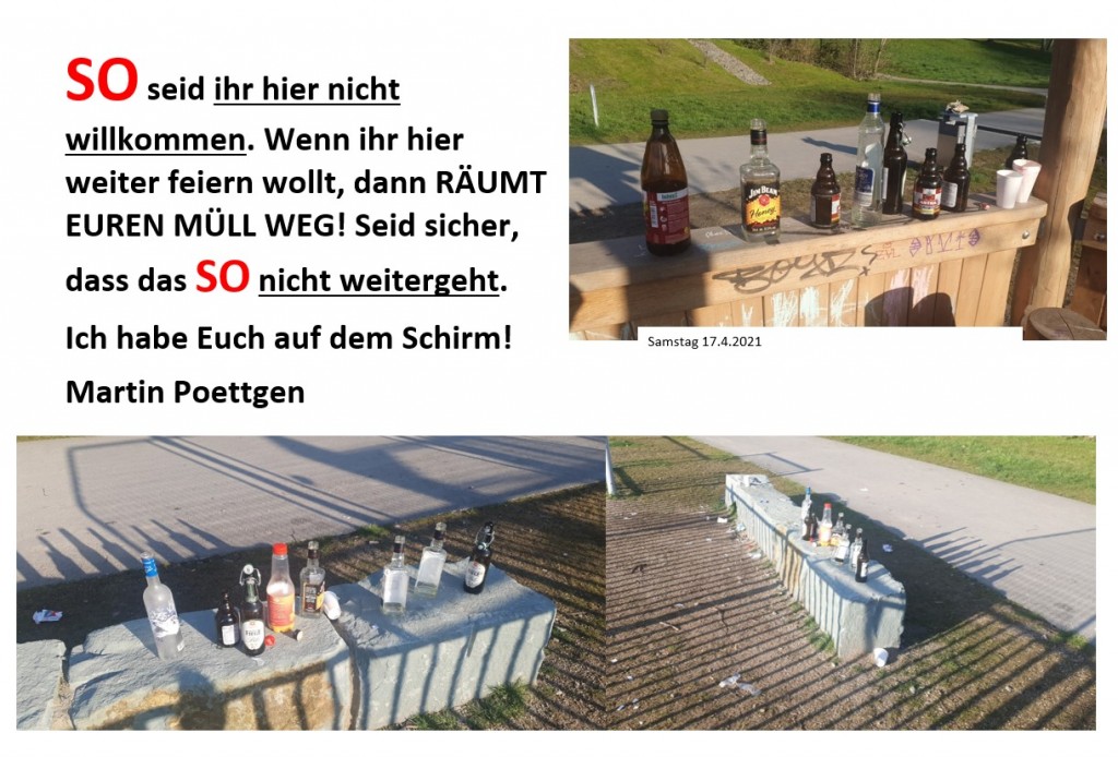 Aushang am Kleinspielfeld